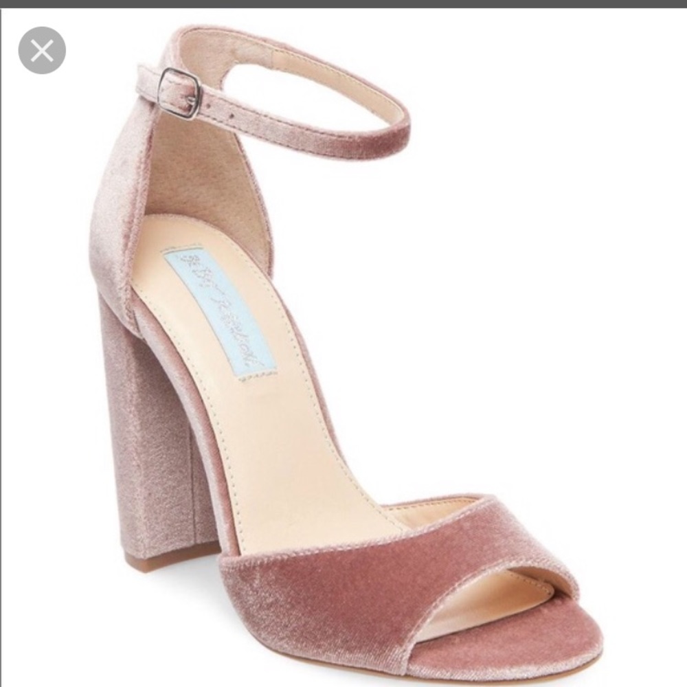 Betsy Johnson blush pink velvet heels